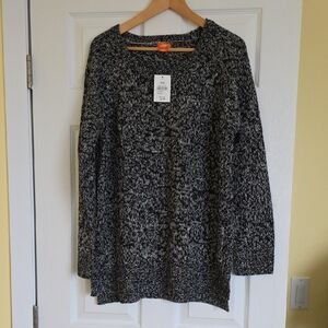 Joe Fresh Black and White Crew Neck Sweater